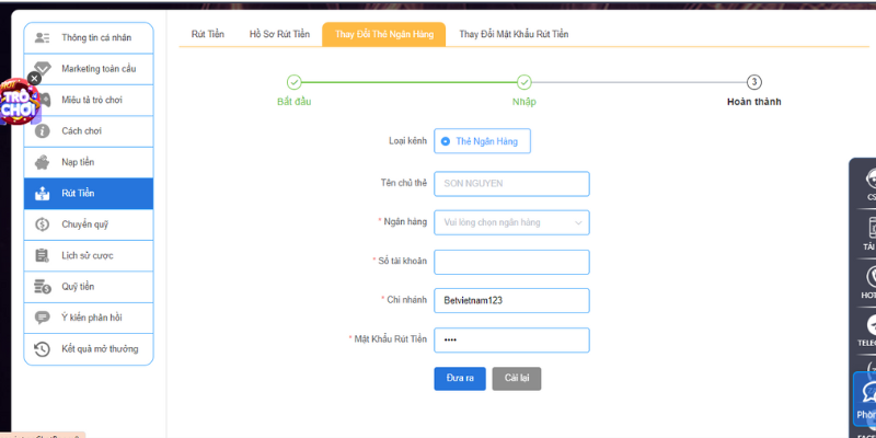 Rút tiền tại Casino qh88