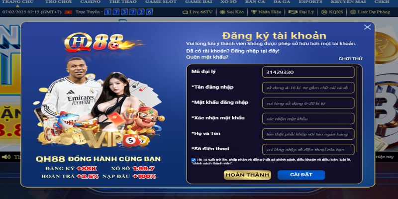 Hướng dẫn đăng ký QH88 đơn giản, an toàn